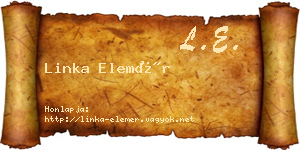 Linka Elemér névjegykártya